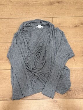 Grey Draped Light-Weight Women's Sweater Cardigan